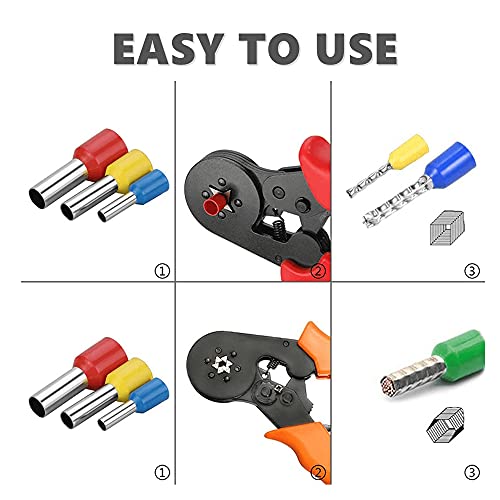 Massmot HSC8 6-4A, 0.25-10m㎡ AWG23-7 Wire Stripper Self Adjusting Crimping Plier Ratcheting Ferrule Crimper Tool, Crimpers Pliers - Image 2