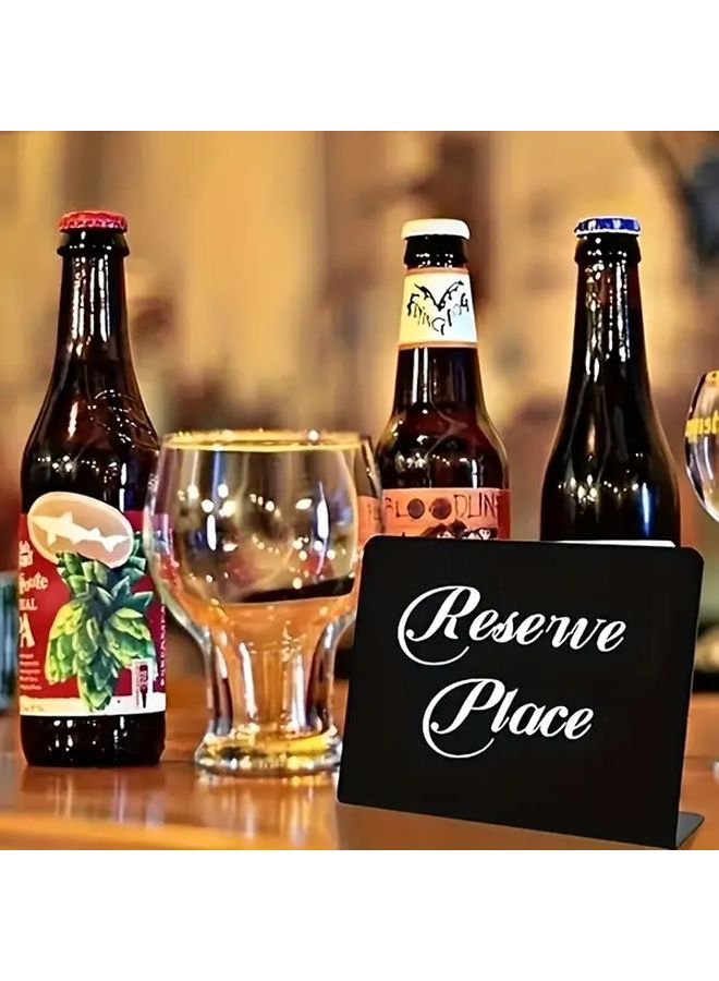 30 قطعة من لوحات الإعلانات المصغرة السوداء القابلة لإعادة الاستخدام، ألواح عرض بلاستيكية لأرقام الطاولات - Image 3