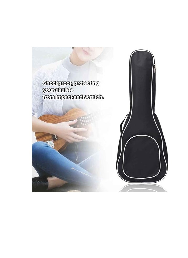 Generic Backpack Case Black Oxford Cloth Storage Shockproof Ukulele Bag(size:21 Inch)  - Image 3