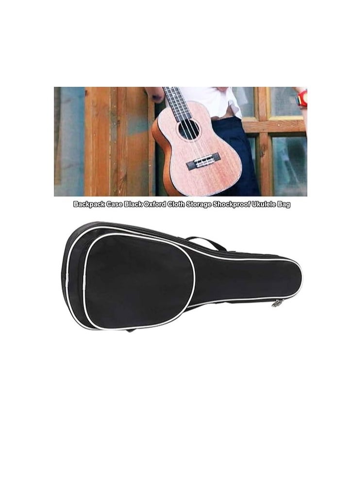 Generic Backpack Case Black Oxford Cloth Storage Shockproof Ukulele Bag(size:21 Inch)  - Image 4