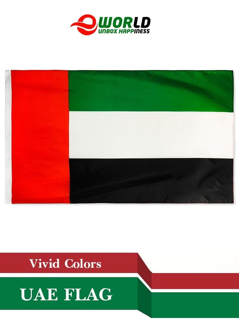 إي وورلد علم الإمارات للاحتفالات باليوم الوطني | قماش عالي الجودة | للاستخدام الداخلي والخارجي | متوفر بـ 3 مقاسات - Image 1