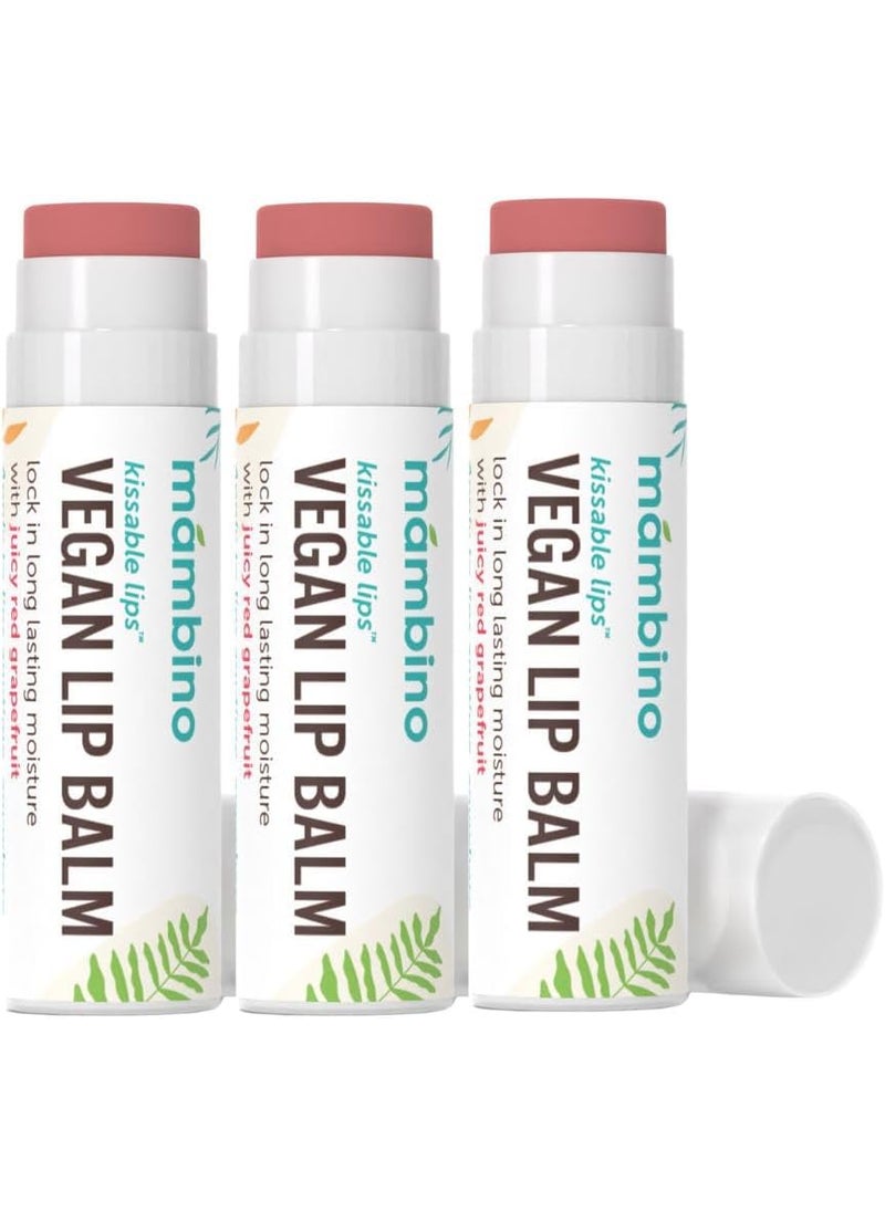 Mambino Organics Mambino Organics Kissable Lips Glossy Vegan Lip Balm Juicy Red Grapefruit 7 G 3 Pack 