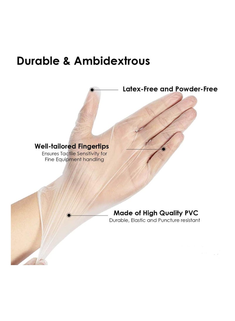 ORGANIC COSMETIC Clear Vinyl Disposable Gloves Large 100 Pcs  Latex Free, Powder Free Cleaning, Home and Food Gloves, 3mil Thickness - Image 3