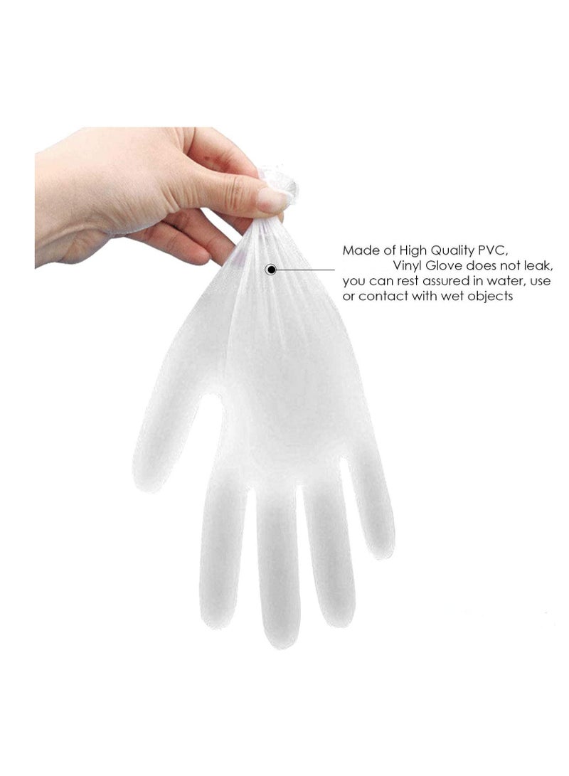 ORGANIC COSMETIC Clear Vinyl Disposable Gloves Large 100 Pcs  Latex Free, Powder Free Cleaning, Home and Food Gloves, 3mil Thickness - Image 4