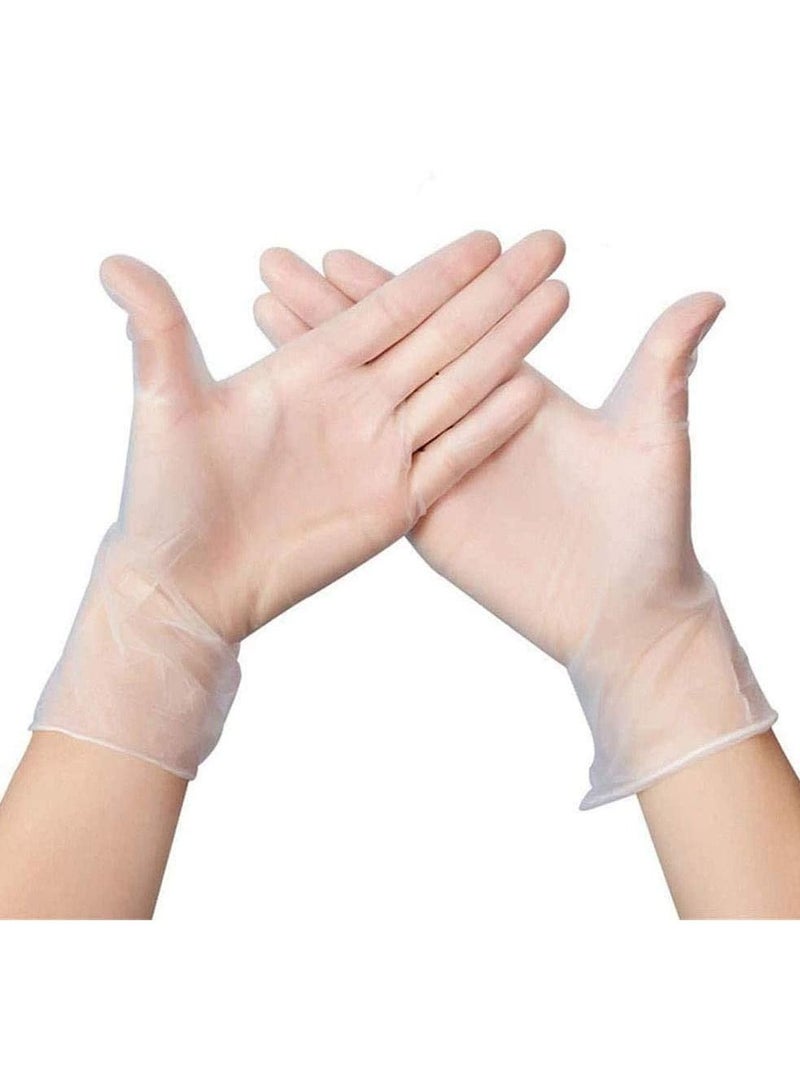 ORGANIC COSMETIC Clear Vinyl Disposable Gloves Large 100 Pcs  Latex Free, Powder Free Cleaning, Home and Food Gloves, 3mil Thickness - Image 1
