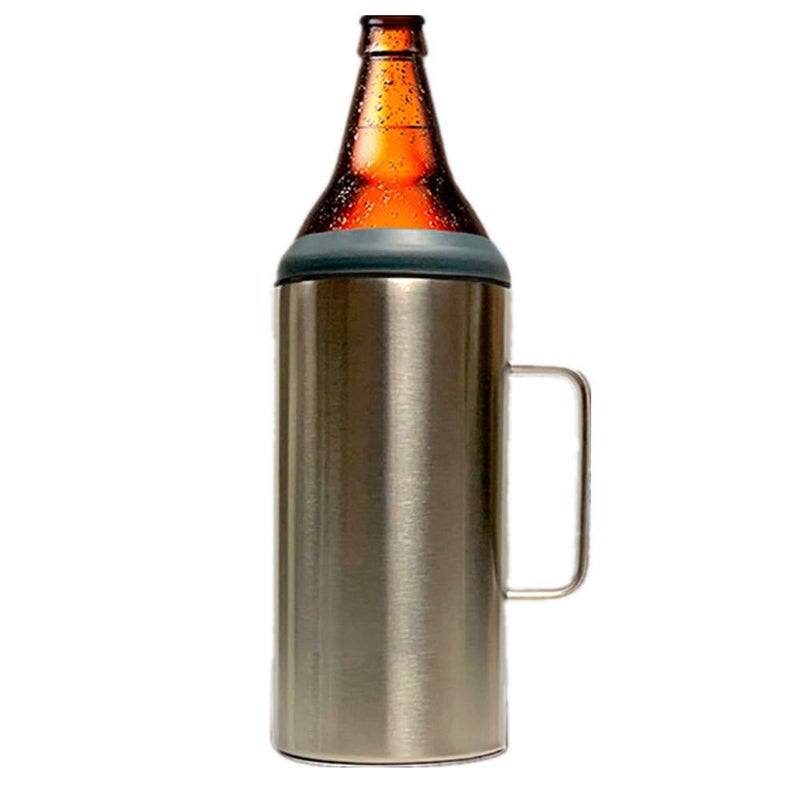 Gteller 40oz stainless steel cooler, double walled vacuum insulated bottle holder&keeper (Silver) - Image 1