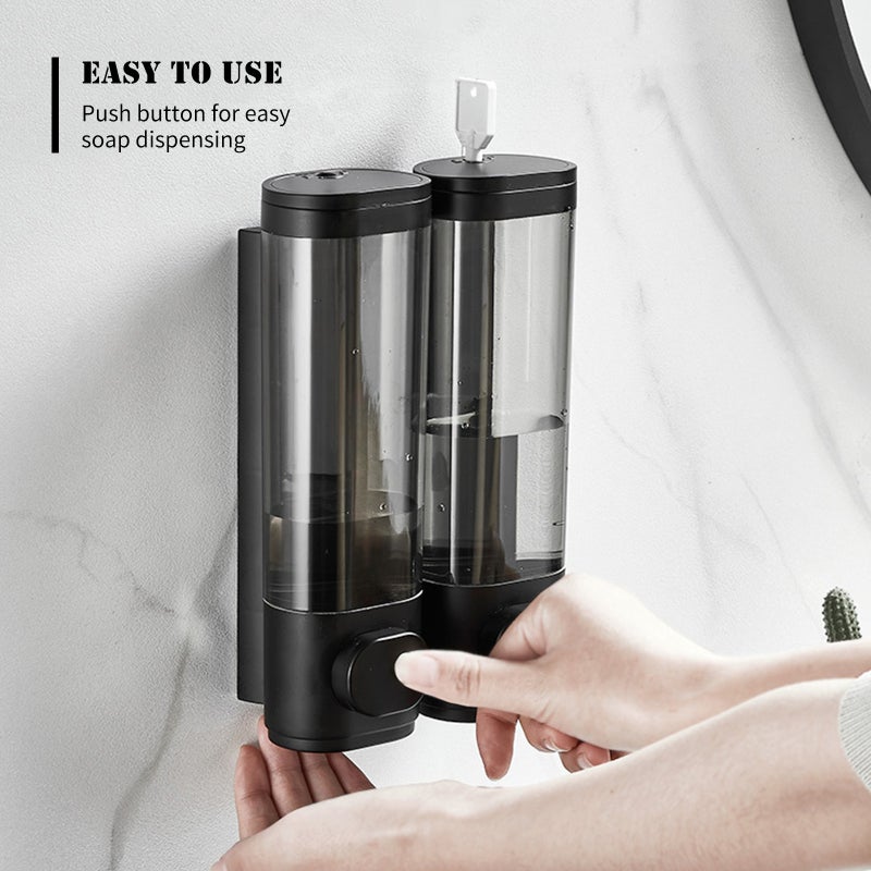 600mL Manual Soap Dispenser Wall Mounted Hand Press Soap Dispenser for Dish Liquid Lotion Shower Gel Shampoo Chamber Home Hotel Bathroom Kitchen - Image 5