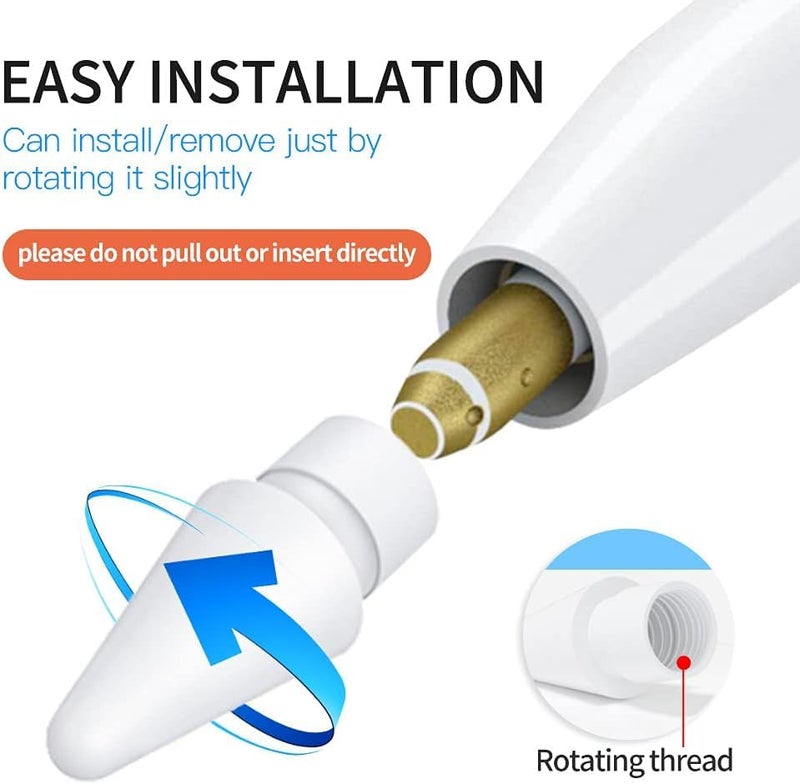 Ojos Replacement Tips Compatible with Apple Pencil 1/2/Pro Generation - iPad Pencil 4 Pack, White - Image 5