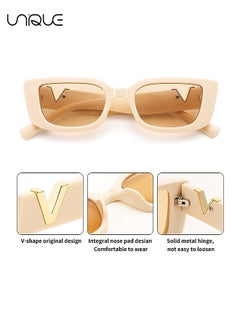 Unique 2 pieces - Sun Glasses, Vintage Rectangular Sun Glasses - Women's and Men's Vintage Small Square Sun Glasses - UV400 Protection, 90's Fashion Narrow Square Frame  - Image 3