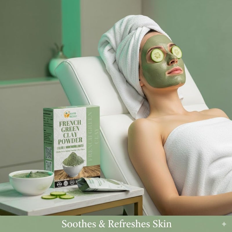 Herbs Botanica French Green Clay Powder 100% Pure & Natural Montmorillonite Clay for Face Masks, Skincare, and DIY Beauty Finely Ground Green Kaolin Clay 5.3 oz Resealable Pack - Image 4