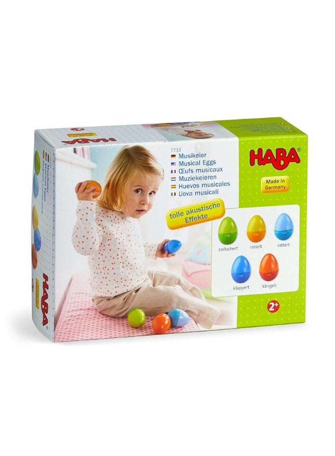 HABA Musical Eggs - 5 Wooden Eggs with Acoustic Sounds (Made in Germany) - Image 2