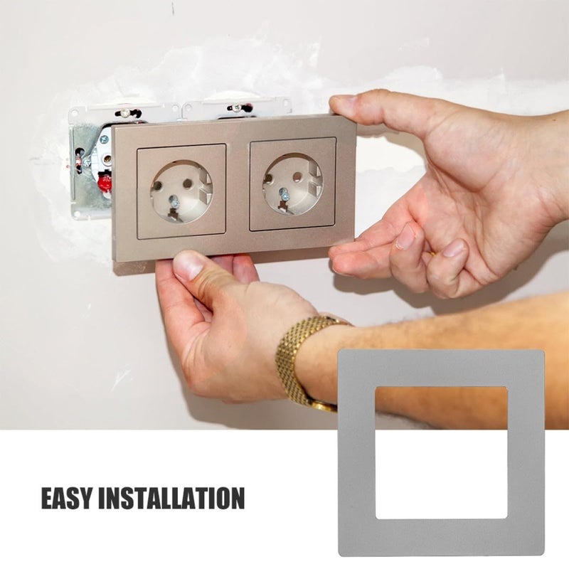 Screwless Gray 86 Wall Socket Covers 3 Pack for Outlet Repair - Image 4