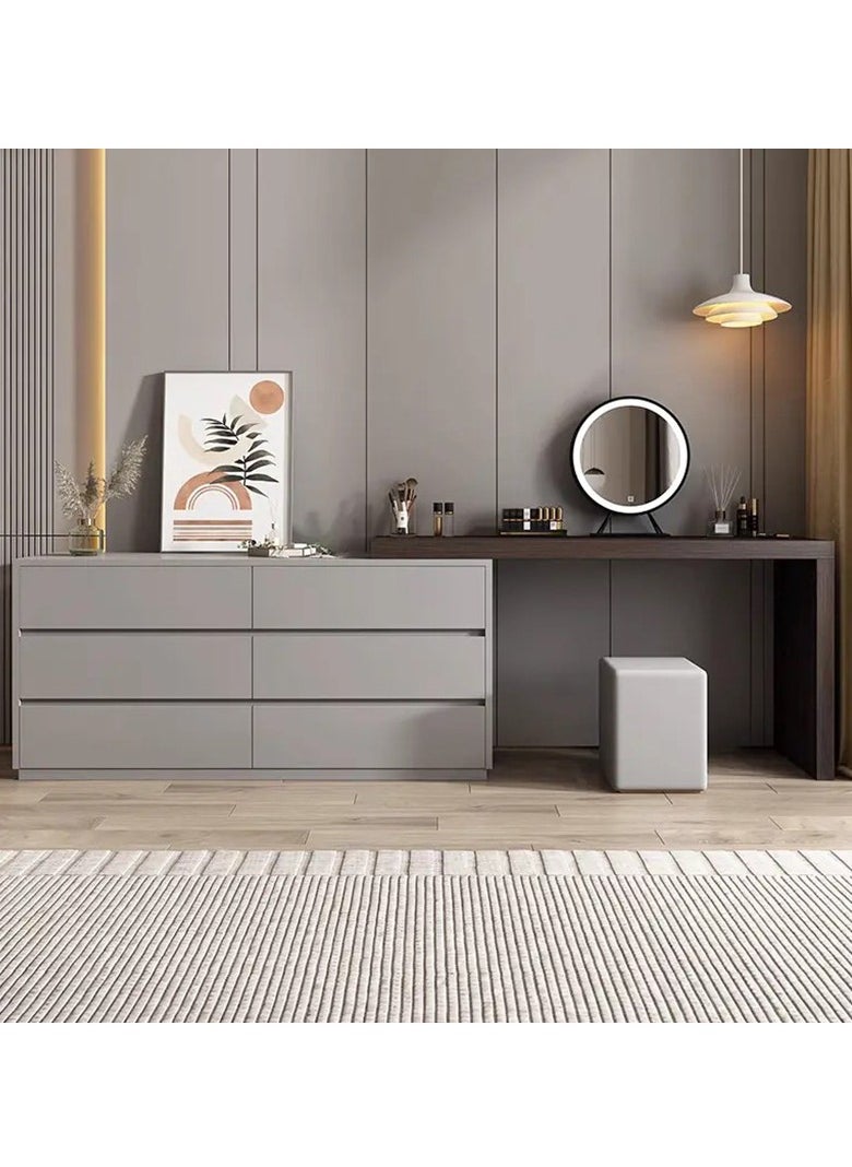 Neo Front - Neo Front Dressing Table Cosmetic Table with Drawers, Stool, Dressing Table, Vanity Desk with Storage Shelf and  7 Drawers, Bedroom Dressing Table DB-T008 - Image 1