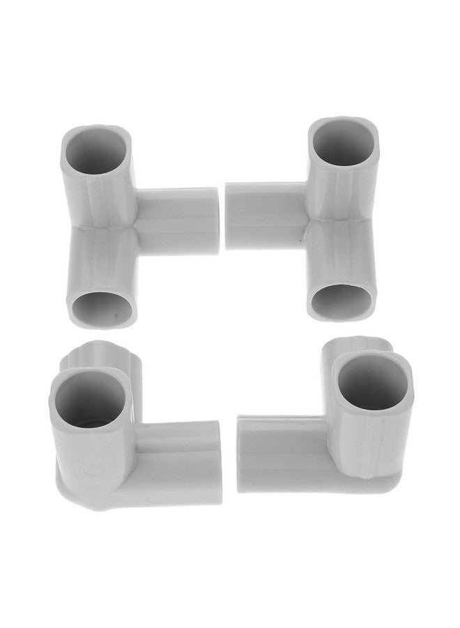 ifundom 4pcs Guardrail PVC Pipe Connector Elbow Pipe Fitting Canopy Fitting Couplers Furniture Grade Pipe Top Corner Joint Playpen Tent Pole Connector PVC Corner Fittings Light Grey - Image 1
