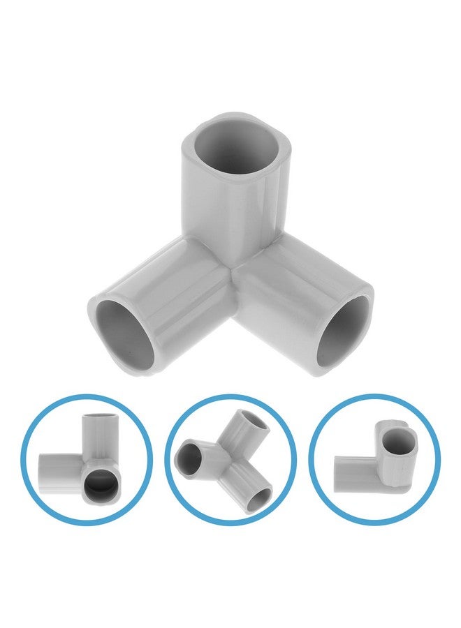 ifundom 4pcs Guardrail PVC Pipe Connector Elbow Pipe Fitting Canopy Fitting Couplers Furniture Grade Pipe Top Corner Joint Playpen Tent Pole Connector PVC Corner Fittings Light Grey - Image 3