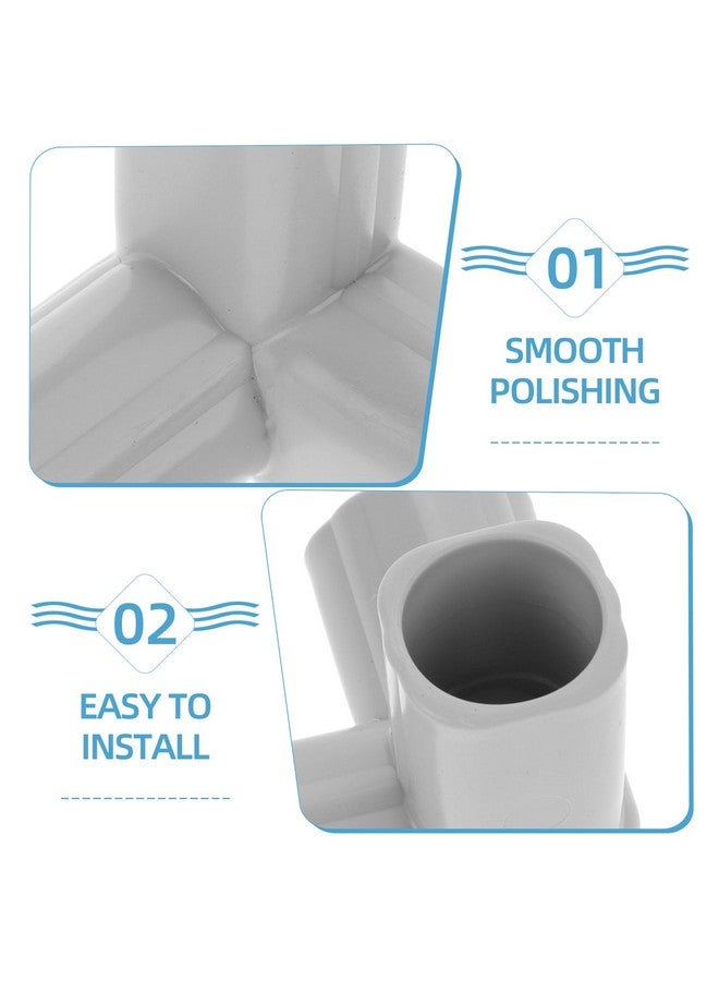 ifundom 4pcs Guardrail PVC Pipe Connector Elbow Pipe Fitting Canopy Fitting Couplers Furniture Grade Pipe Top Corner Joint Playpen Tent Pole Connector PVC Corner Fittings Light Grey - Image 4