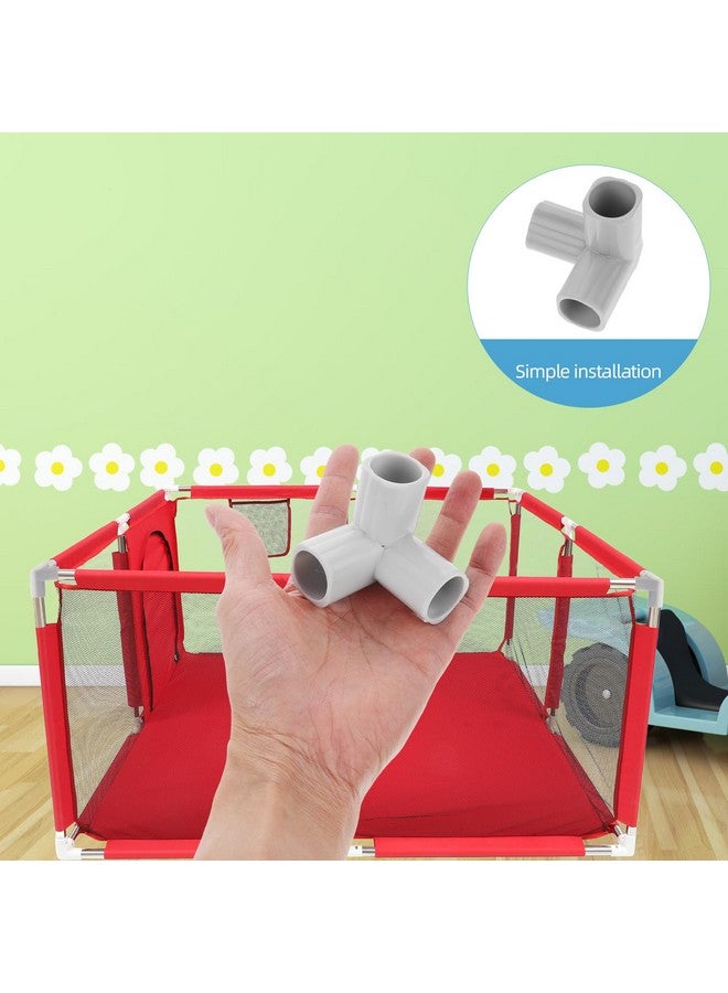 ifundom 4pcs Guardrail PVC Pipe Connector Elbow Pipe Fitting Canopy Fitting Couplers Furniture Grade Pipe Top Corner Joint Playpen Tent Pole Connector PVC Corner Fittings Light Grey - Image 5