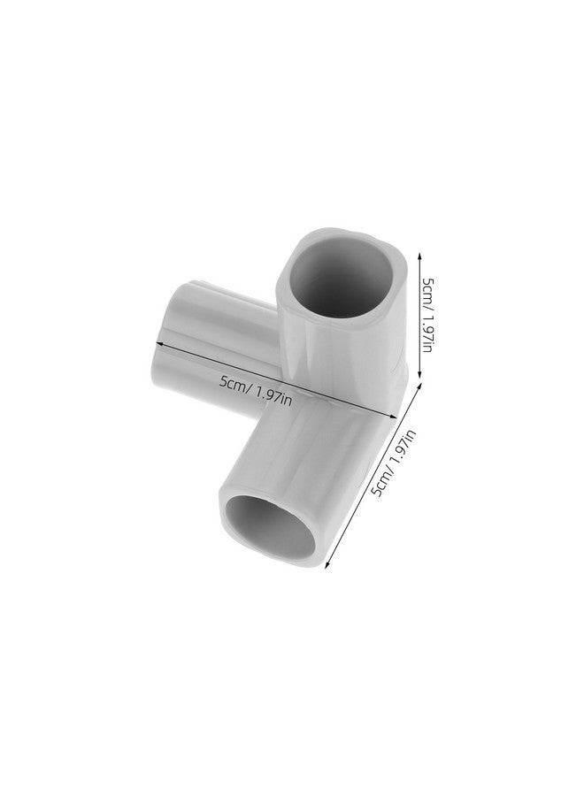 ifundom 4pcs Guardrail PVC Pipe Connector Elbow Pipe Fitting Canopy Fitting Couplers Furniture Grade Pipe Top Corner Joint Playpen Tent Pole Connector PVC Corner Fittings Light Grey - Image 2