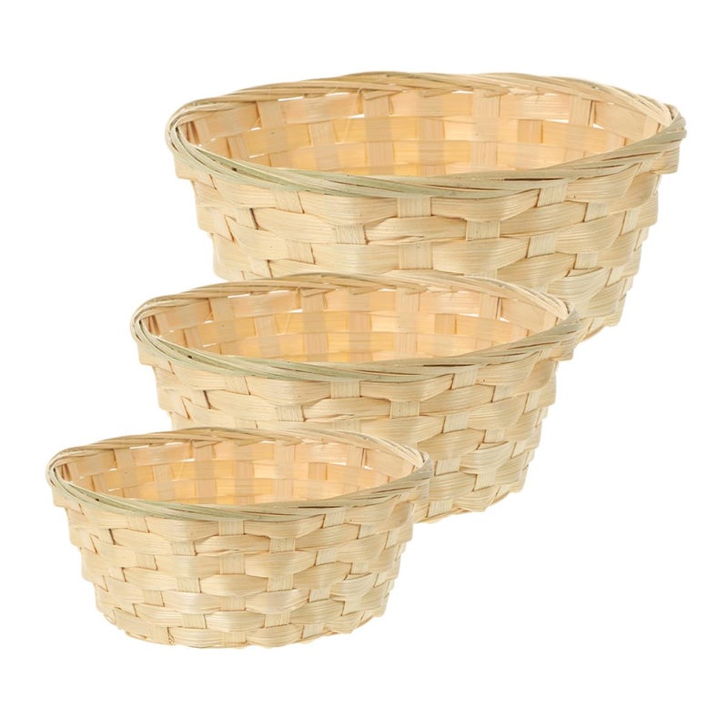 Handwoven Natural Rattan Storage Baskets Set Of 3 Multipurpose Kitchen And Living Room Organizer - Image 2