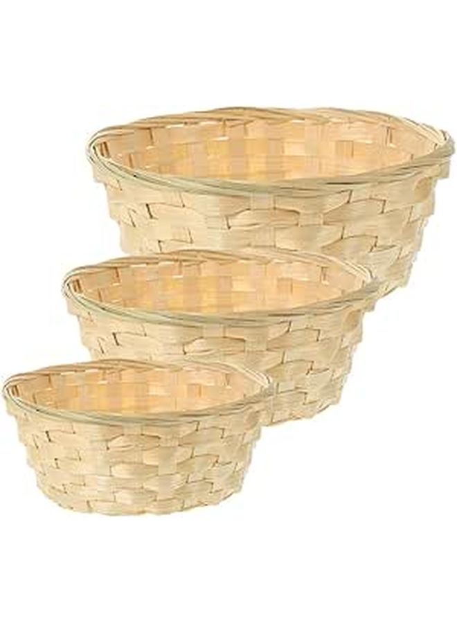 Handwoven Natural Rattan Storage Baskets Set Of 3 Multipurpose Kitchen And Living Room Organizer - Image 1