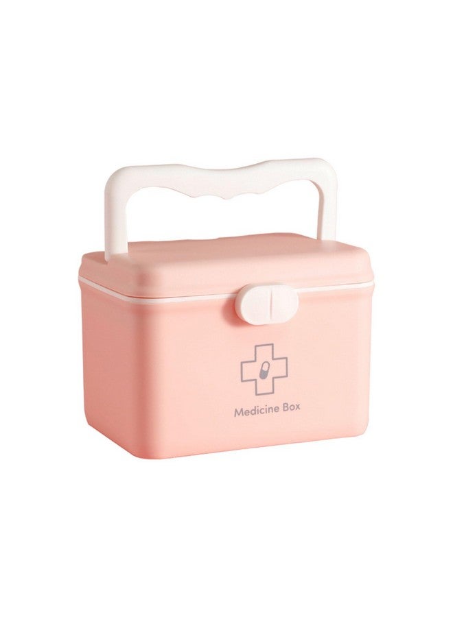 Home-Cloud HomeCloud Plastic Medicine Kit, Medicine Storage First Aid Kit, Children'S Medicine Kit, Pet First Aid Kit, Outdoor First Aid Kit (Family Style) (Pink) - Image 1