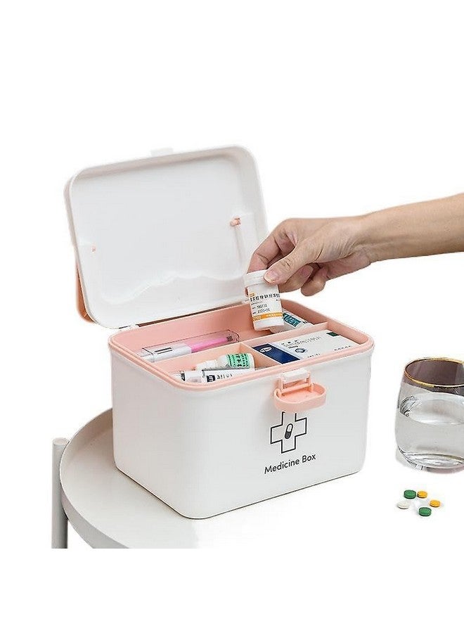 Home-Cloud HomeCloud Plastic Medicine Kit, Medicine Storage First Aid Kit, Children'S Medicine Kit, Pet First Aid Kit, Outdoor First Aid Kit (Family Style) (Pink) - Image 3