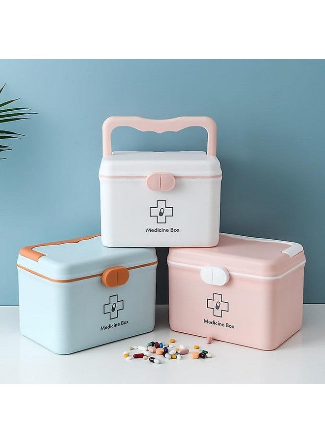 Home-Cloud HomeCloud Plastic Medicine Kit, Medicine Storage First Aid Kit, Children'S Medicine Kit, Pet First Aid Kit, Outdoor First Aid Kit (Family Style) (Pink) - Image 4
