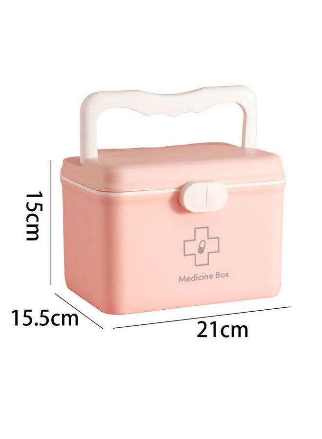 Home-Cloud HomeCloud Plastic Medicine Kit, Medicine Storage First Aid Kit, Children'S Medicine Kit, Pet First Aid Kit, Outdoor First Aid Kit (Family Style) (Pink) - Image 2