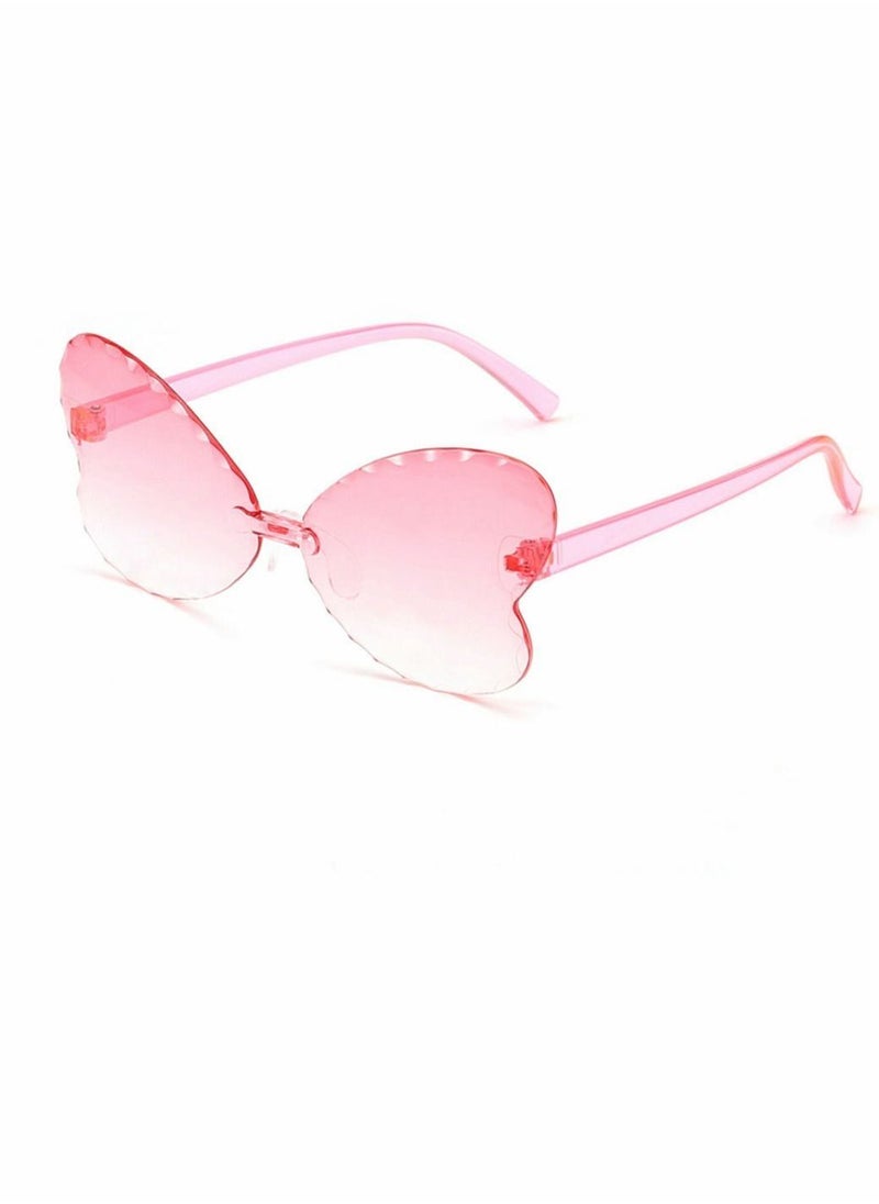 Generic - Kids Sunglasses 2 Pcs Rimless Butterfly Shaped Child Sunglasses Polarized Sunglasses Neon Sunglasses UV Protection for Kids Boys Girls of 3-10 Years Old Birthday Party Beach Pool Supplies - Image 1