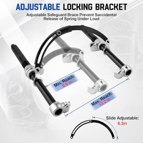 YEYETUO 2 PCS Coil Spring Compressor Tool, Automotive Strut Spring Compressor, Heavy Duty Strut Spring Compression with Safety Jaws and Holder, Spring Compressor Tool 2205 LB Capacity - Image 4