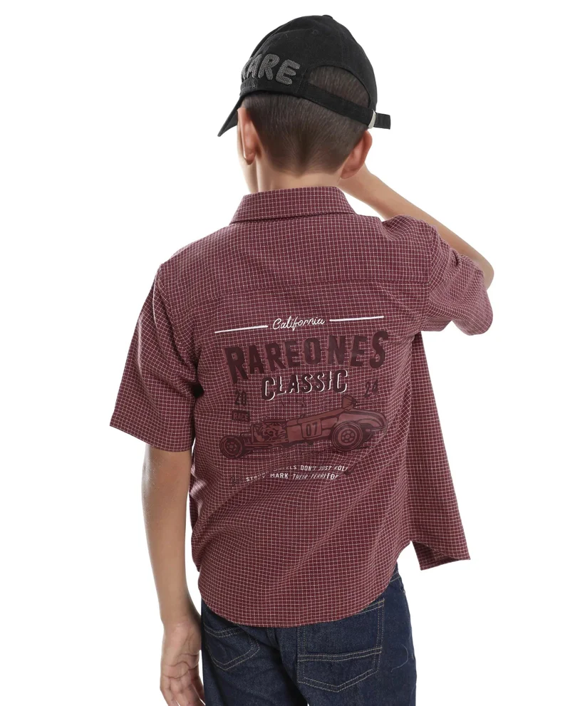 رير ونز Rare Ones Kids Dornt Rust Cotton Half Sleeve Button Printed Regular Fit Shirt