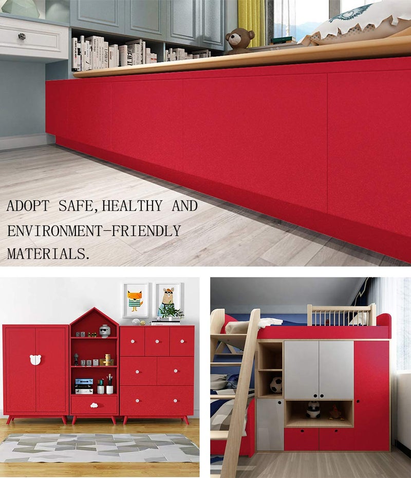 Toduso Red Contact Paper for Countertops Self-Adhesive Cabinet Contact Paper Removable Peel and Stick Wallpaper Waterproof Easy to Clean Vinyl Roll Decorative Kitchen Table Closet 15.8''x78.7'' - Image 5