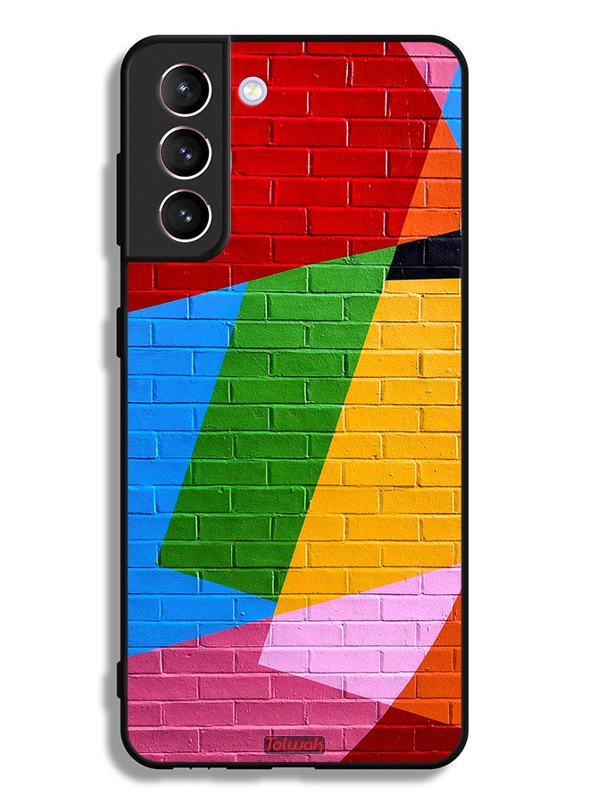 Tolwak Samsung Galaxy S21 5G Protective Case Cover Colorful Wall Painting - Image 3