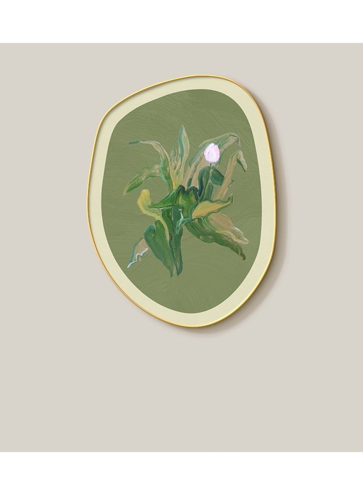 Cream Style Ins Living Room Decoration Painting Small Fresh Green Plants Restaurant Combination Mural Creative Sofa Background Wall Hanging Painting  - Image 1