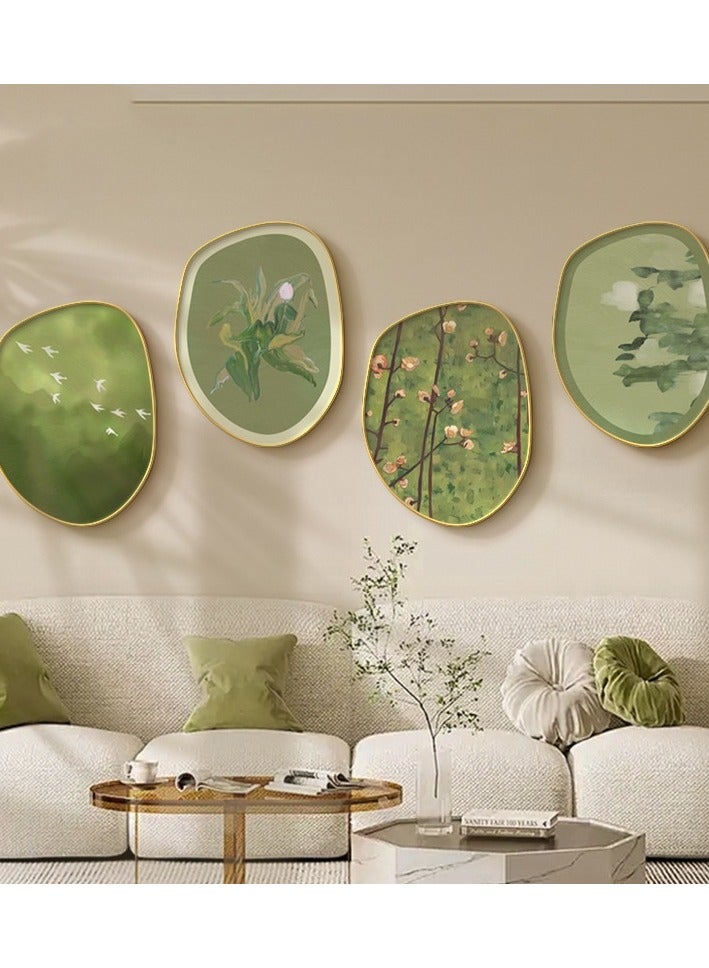 Cream Style Ins Living Room Decoration Painting Small Fresh Green Plants Restaurant Combination Mural Creative Sofa Background Wall Hanging Painting  - Image 3
