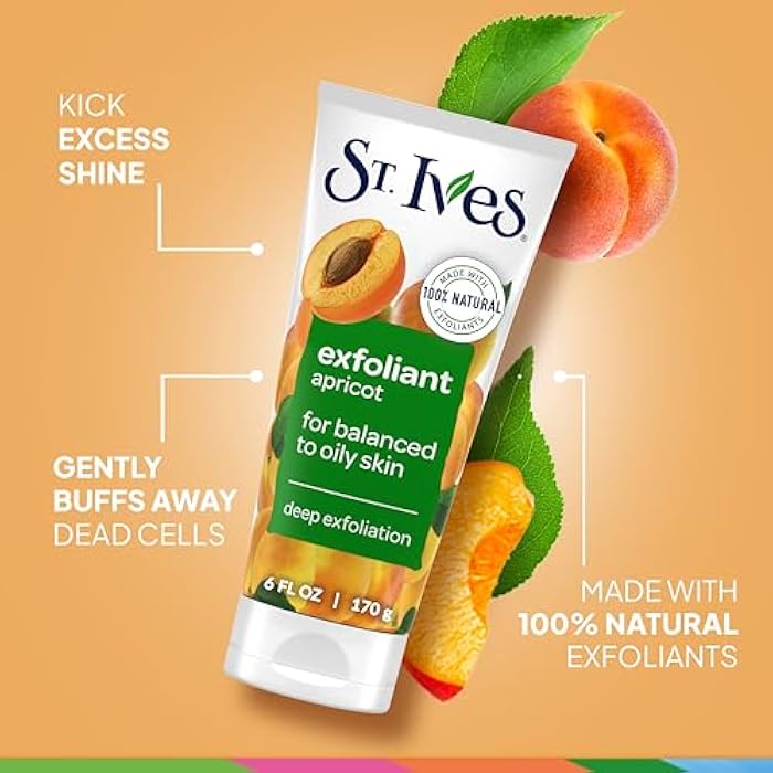 St. Ives Fresh Skin Apricot Face Scrub, Deep Exfoliator Skin Care for Clean, Glowing Skin, Oil-free Facial Scrub Made with 100% Natural Exfoliants, 6 oz - Image 4