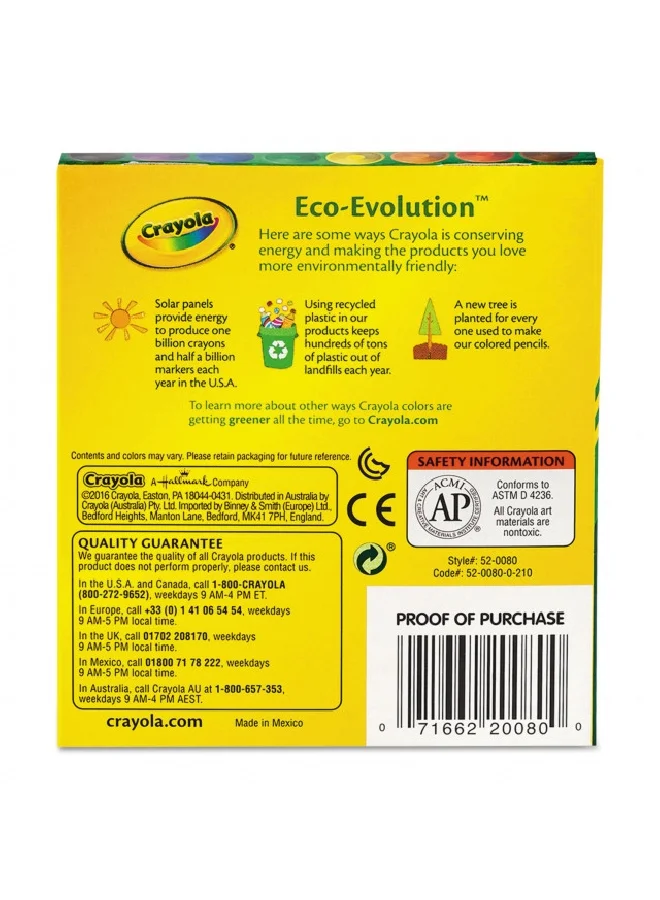 Crayola 8-Piece Tuck Box Large Crayon Set Multicolour 9.52 x 1.42 x 10.49 cm CRA5200803010