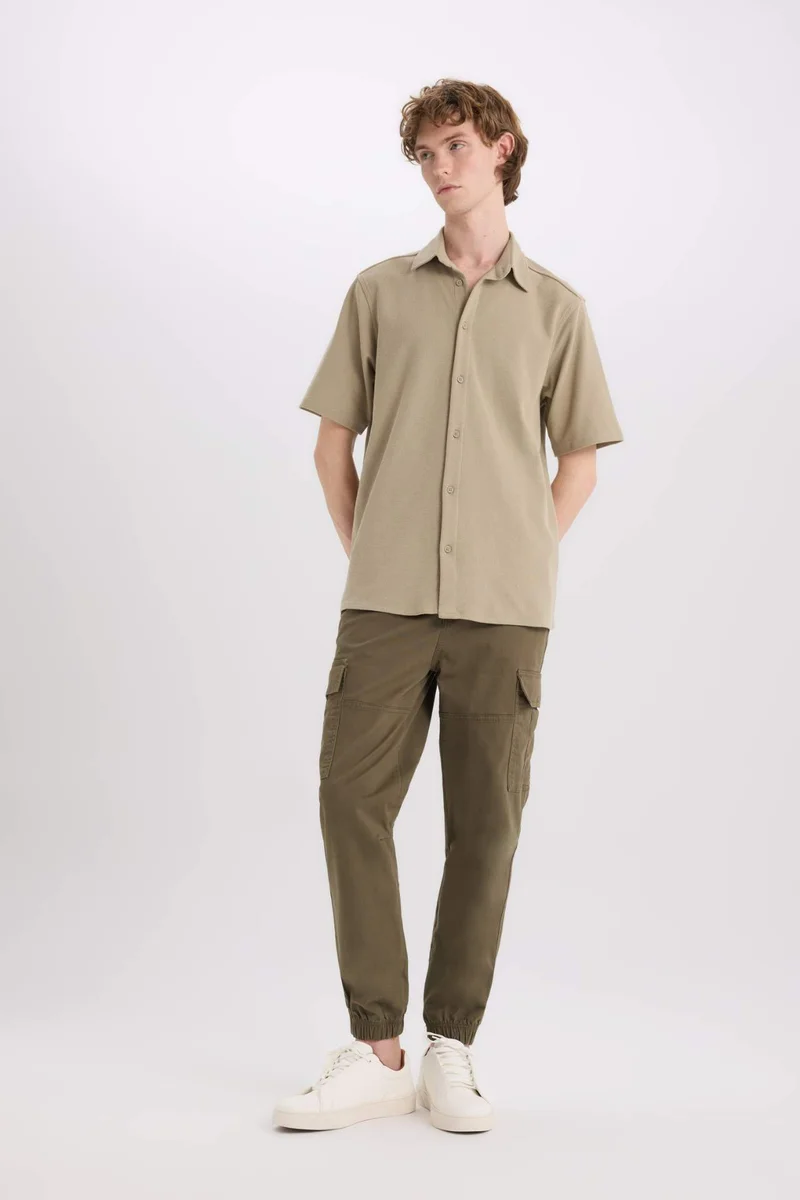 ديفاكتو Regular Fit Summer Cotton Short Sleeve Shirt