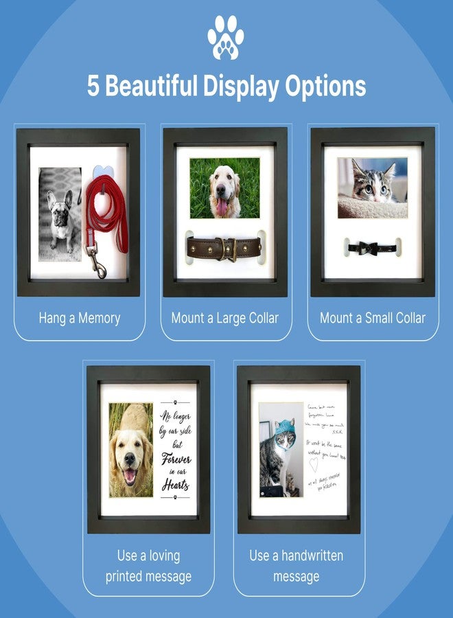 PAWCEPTIVE Dog Memorial Picture Frame with 5 Display Options- Dog Collar Memorial Frame Gift - Cat or Dog Pet Loss Gift for a Grieving Friend - Pet Remembrance Gift and Sympathy Photo Keepsake - Image 3