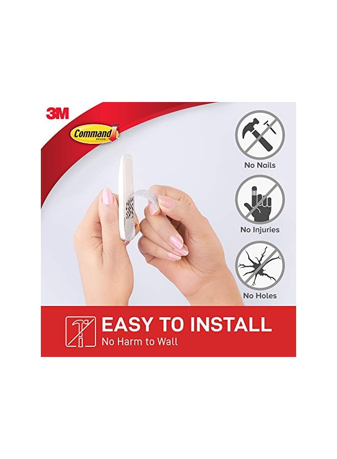 Command Command Utility Medium Hooks White color, 2 hooks + 4 strips/pack | Holds 1.36 kg each hook| Organize | Decoration | No Tools | Holds Strongly | Damage-Free Hanging - Image 5