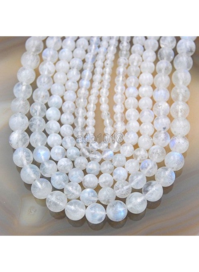 AD BEADS Natural White Moonstone Gemstone Round Loose Beads In 15.5 Strand (8Mm) - Image 2