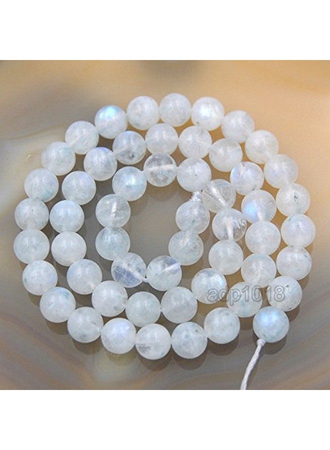 AD BEADS Natural White Moonstone Gemstone Round Loose Beads In 15.5 Strand (8Mm) - Image 4
