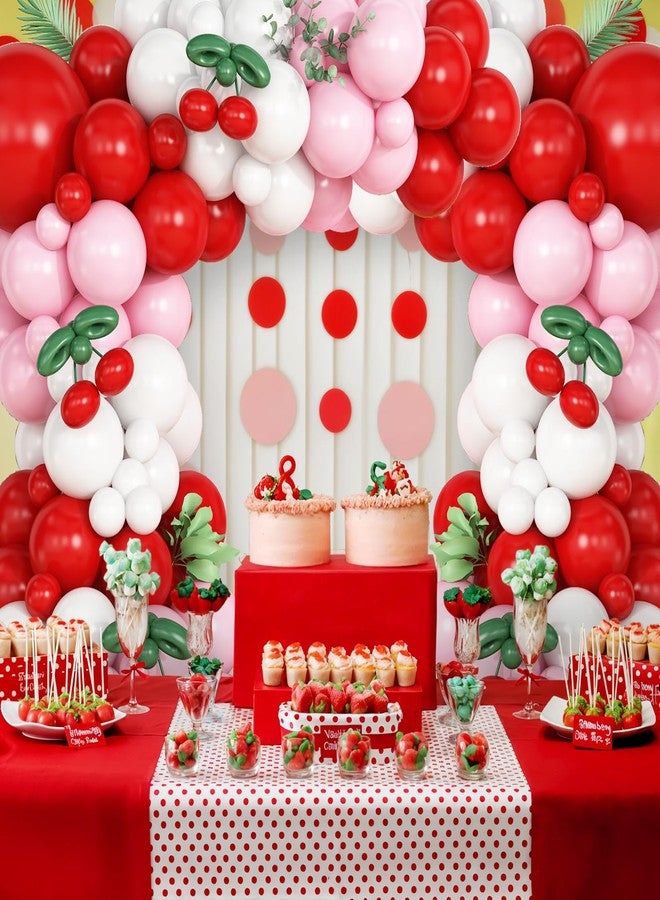 Vibzox Cherry Balloon Garland Arch Kit, Red Pink White Green Long Balloons for Girls Birthday She is Cherry on Top Baby Shower Wedding Bridal Party Decorations - Image 4