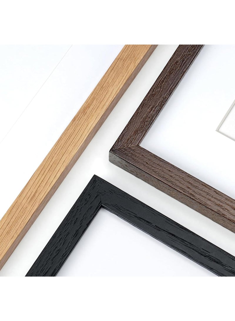 Wood Grain Photo Frame 11x11 Inch with Mat for 8x8 Photos, Glass Front, Square Display - Image 5