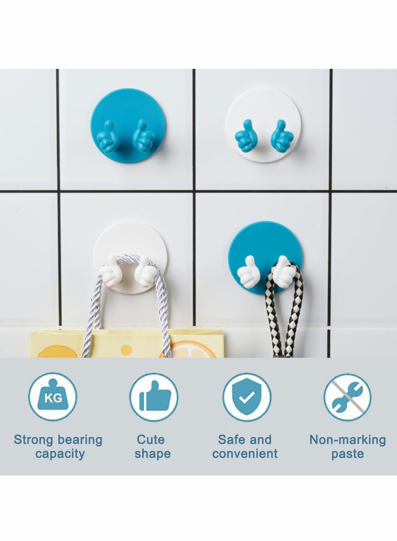 Excefore Self Adhesive Hooks Heavy Duty Thumb Wall Hook for Hanging Towel,Key,Clothes, Plug Round Thumb Hook for Hanging in Kitchen Bathroom Dorm Room Storage Organization 12 Pcs  - Image 2