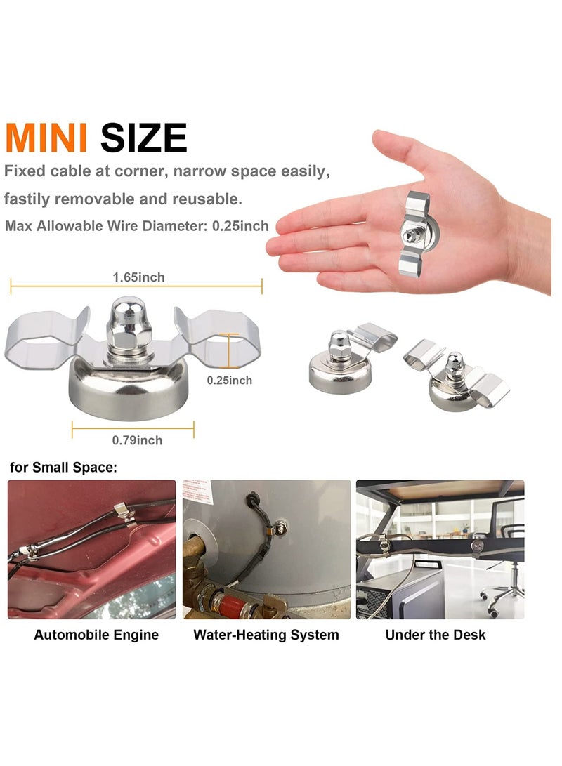Magnetic Cable Clips Set of 6, Strong Anti-Slip Holders for Tangle-Free Management of Flat Wires, USB and Ethernet Cables - Image 3
