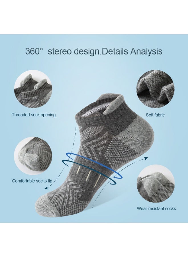 infino جوارب رياضية رجالية (عبوة من 5) - منخفضة القص، تمتص العرق، مقاومة للرائحة، راحة لجميع الفصول - مثالية لأسلوب الحياة النشط، الجري والاستخدام اليومي - أفضل مجموعة جوارب للرجال - Image 4