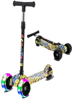 ماركة غير محددة Toddler Scooter with Three Wheels, Ultra Wide Polyurethane Flash Wheels, Height Adjustable and Foldable for Children 3-6 Years  - Image 1