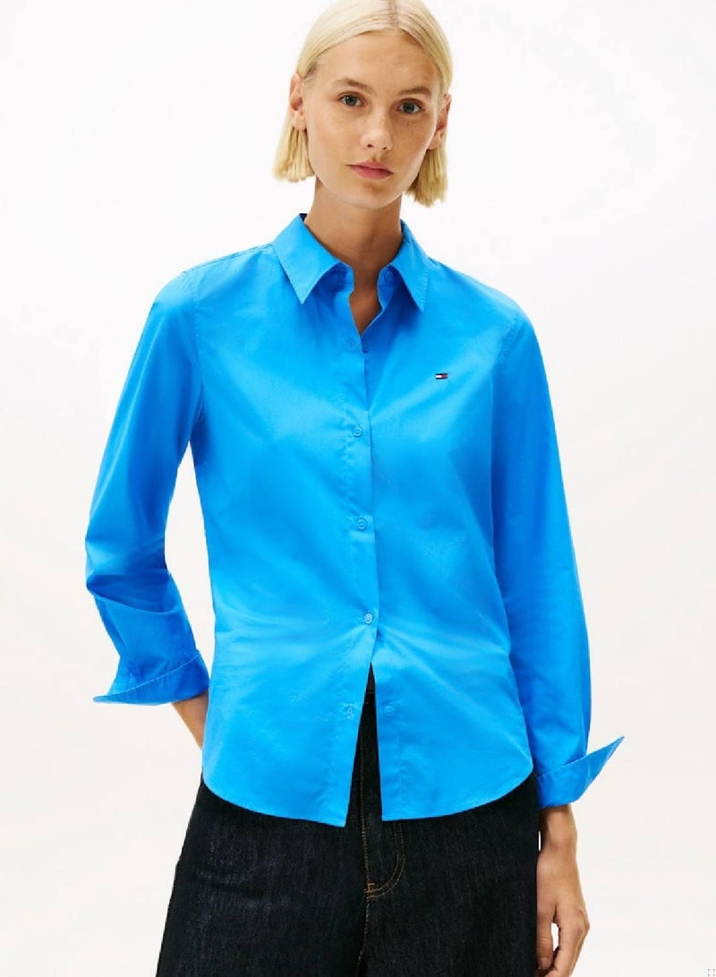 TOMMY HILFIGER Regular Fit Flag Embroidery Poplin Shirt - Image 1