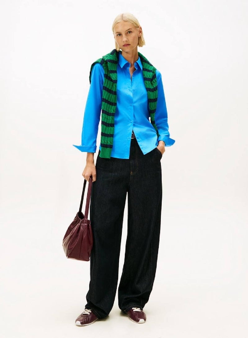 TOMMY HILFIGER Regular Fit Flag Embroidery Poplin Shirt - Image 3